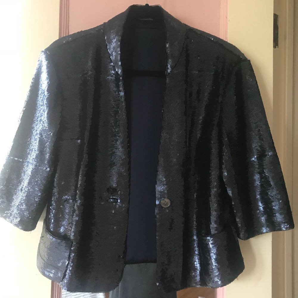 Vince Camuto Blue Sequin Blazer